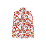 Goldfish Pattern Print Design 02 Women's Long Sleeve Polo Shirt