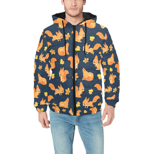 Squirrel Pattern Print Design 05 Men's Padded Hooded Jacket(ModelH42)