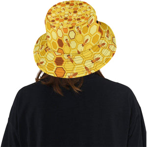 Bee and Honeycomb Pattern Unisex Bucket Hat