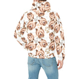 Yorkshire Terrier Pattern Print Design 04 Men's Padded Hooded Jacket(ModelH42)