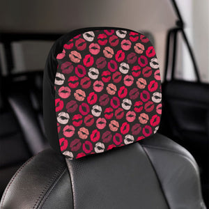 Lips Pattern Print Design 02 Car Headrest Cover