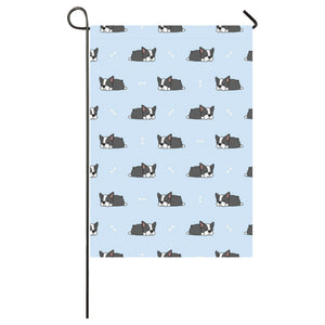 Sleep Boston Terrier Bone Pattern House Flag Garden Flag