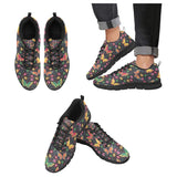 Butterfly Flower Pattern Men's Sneakers Black