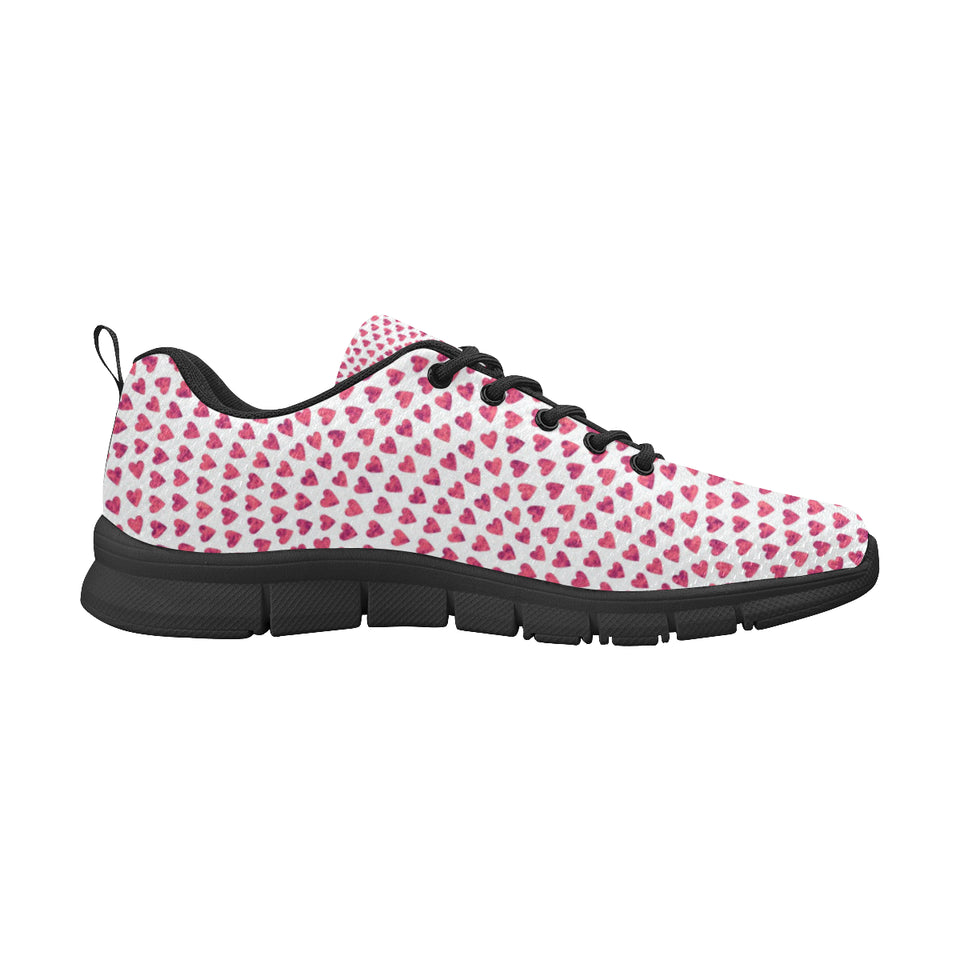 Heart Wave Pattern Men's Sneakers Black