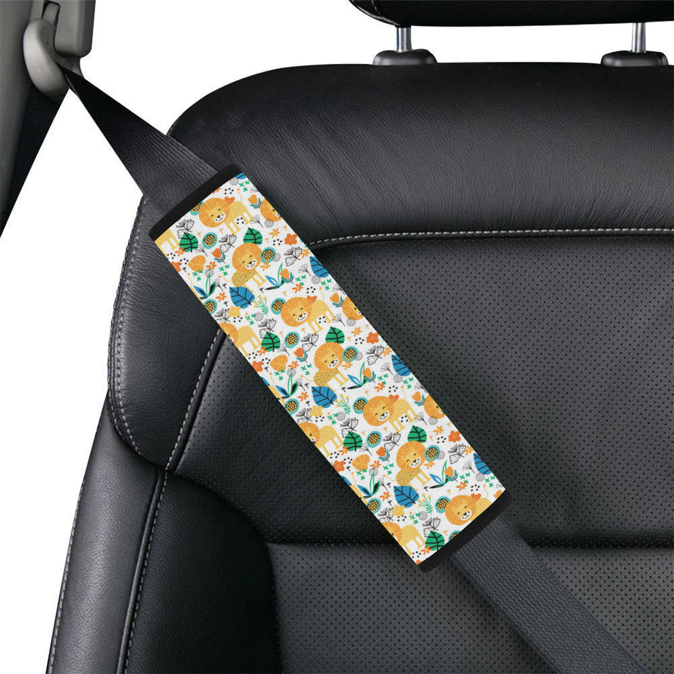 Lion Pattern Print Design 02 Car Seat Belt Cover