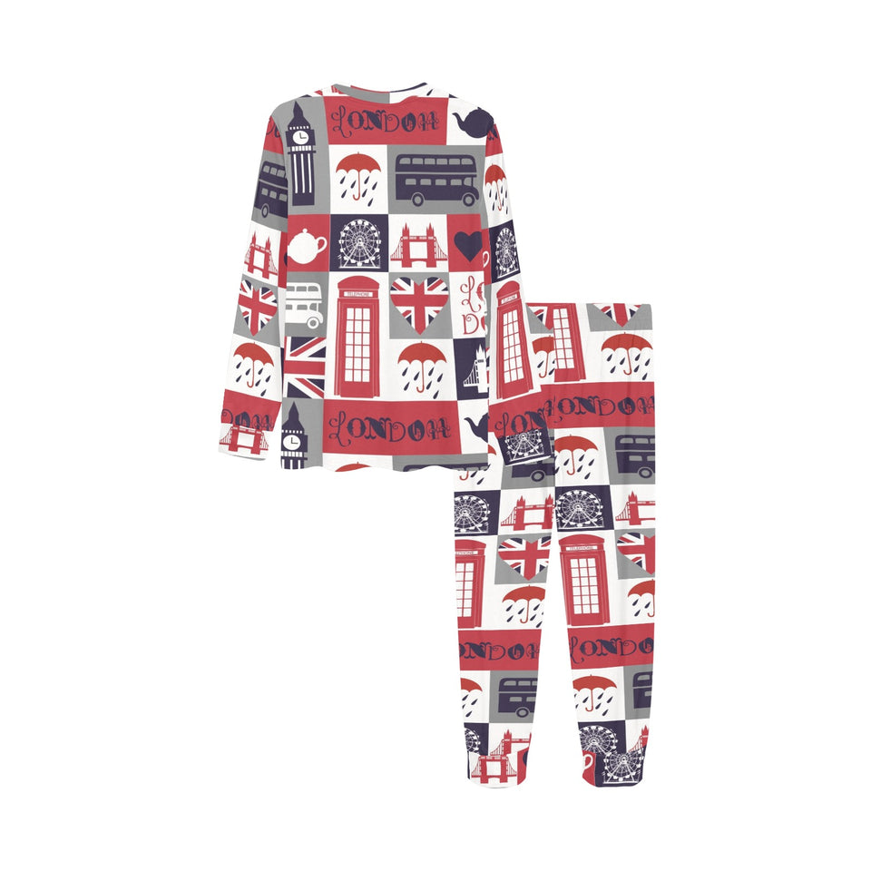 British Pattern Print Design 03 Kids' Boys' Girls' All Over Print Pajama Set