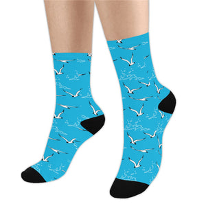 Seagull Pattern Print Design 05 Crew Socks