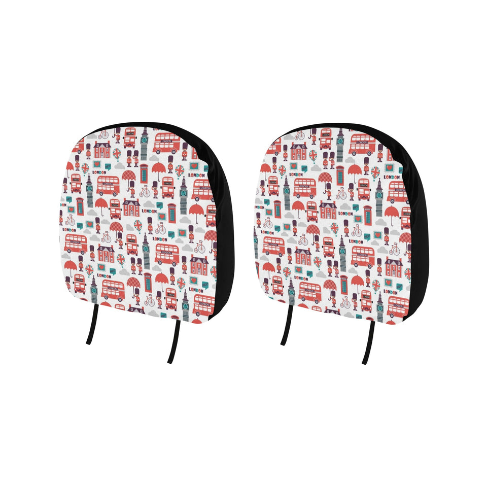 British Pattern Print Design 02 Car Headrest Cover