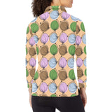 Onion Pattern Women's Long Sleeve Polo Shirt