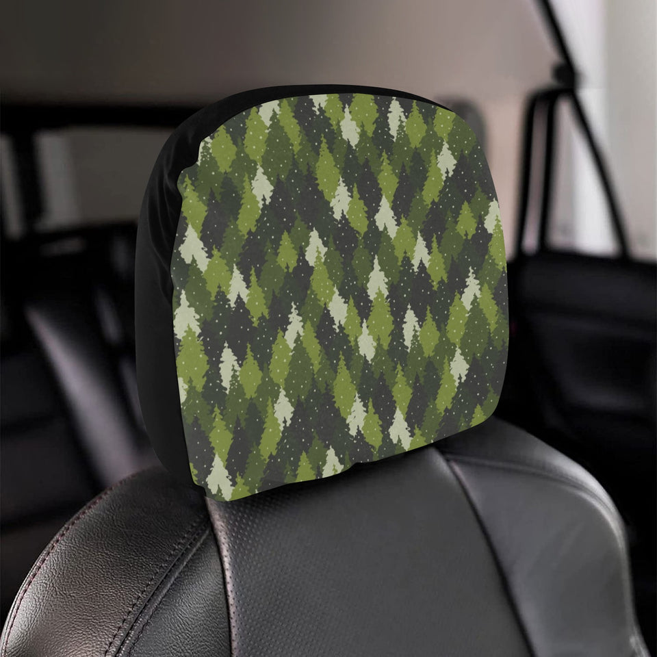 Christmas Tree Camo Pattern Car Headrest Cover