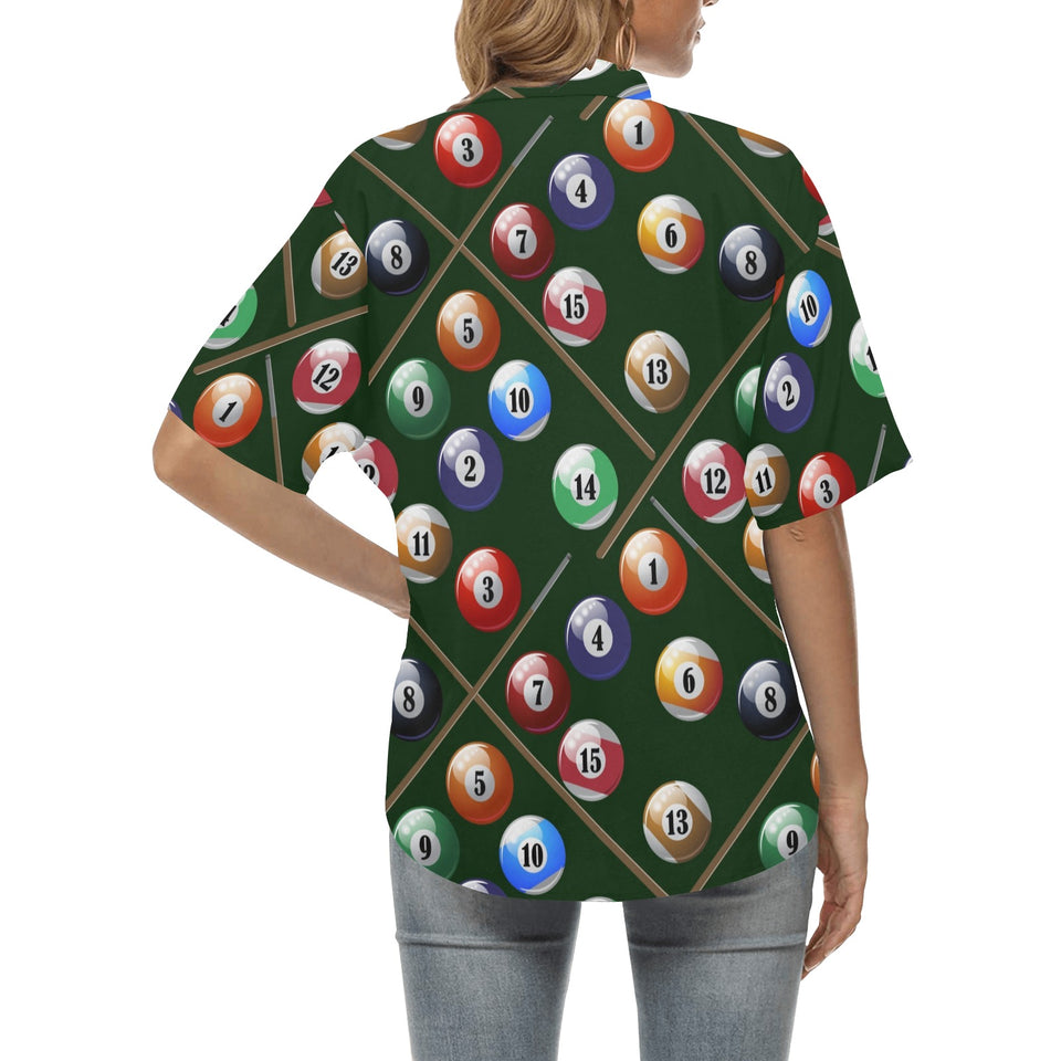 Billiard Ball Pattern Print Design 03 Women's All Over Print Hawaiian Shirt