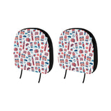 British Pattern Print Design 05 Car Headrest Cover