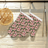 Rose Pattern Print Design 04 Heat Resistant Oven Mitts