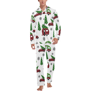 Camper Van Pattern Print Design 05 Men's Long Pajama Set