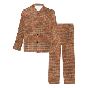 Brick Printed Pattern Print Design 04 Men's Long Pajama Set