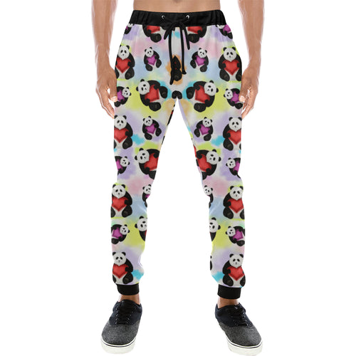 Panda Cute Heart Pattern Unisex Casual Sweatpants