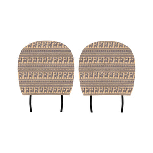 Llama Pattern Ethnic Motifs Car Headrest Cover