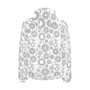 Gear Pattern Print Design 03 Men's Padded Hooded Jacket(ModelH42)