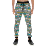 Owl Pattern Green Background Unisex Casual Sweatpants