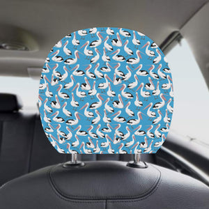 Pelican Pattern Print Design 04 Car Headrest Cover