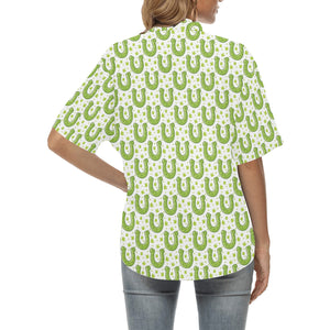 Horseshoes Pattern Print Design 02 Women's All Over Print Hawaiian Shirt