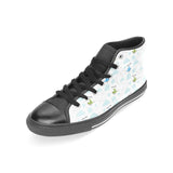 Helicopter Pattern Women's High Top Canvas Shoes Black