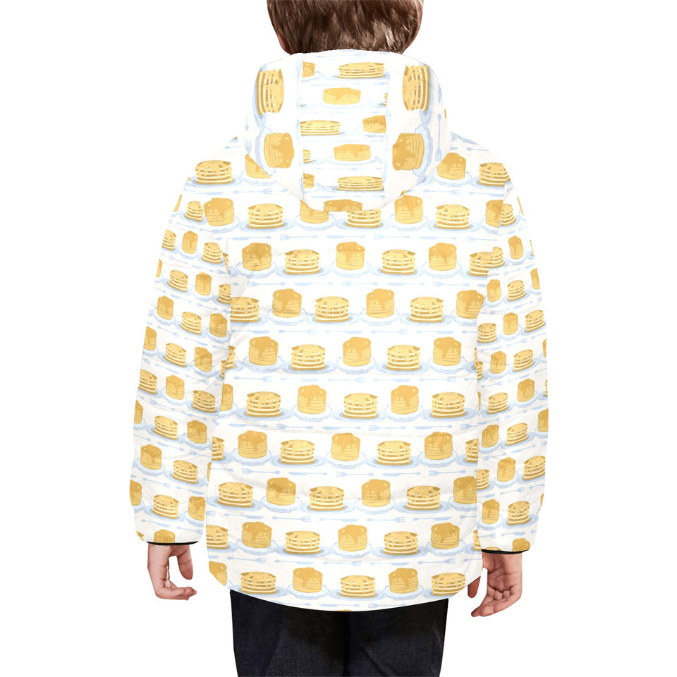 Pancake Pattern Print Design 01 Kids' Boys' Girls' Padded Hooded Jacket