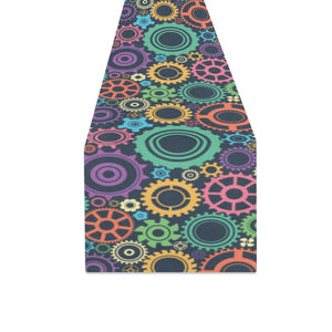 Gear Pattern Print Design 02 Table Runner