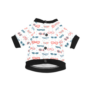 Sun Glasses Pattern Print Design 02 All Over Print Pet Dog Round Neck Fuzzy Shirt