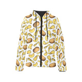 Potato Chips Pattern Print Design 01 Women's Padded Hooded Jacket