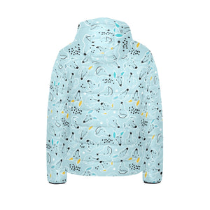 Greyhound Pattern Print Design 03 Kids' Boys' Girls' Padded Hooded Jacket