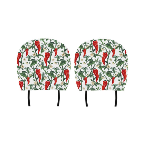 Chili Leaves Flower Pattern Car Headrest Cover