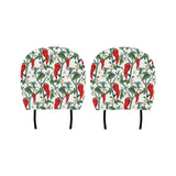 Chili Leaves Flower Pattern Car Headrest Cover