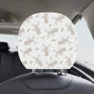 Windmill Pattern Background Car Headrest Cover