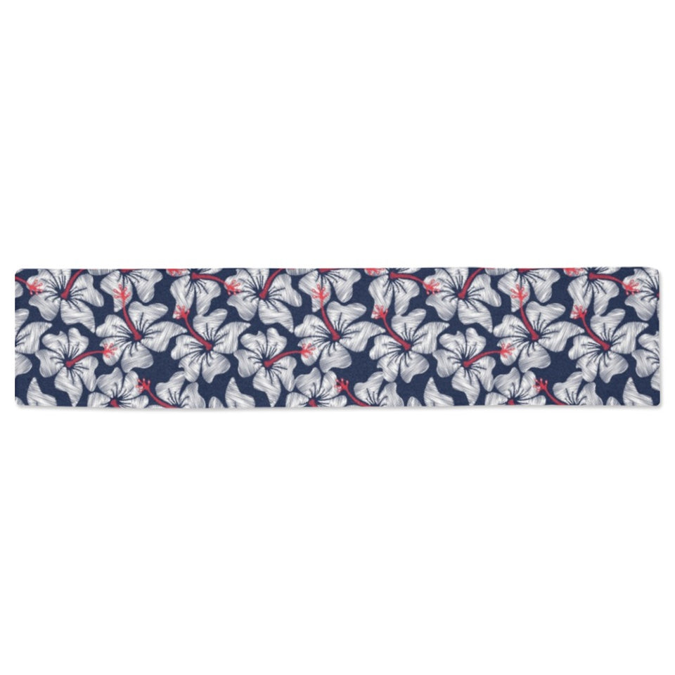 Hibiscus Pattern Print Design 02 Table Runner