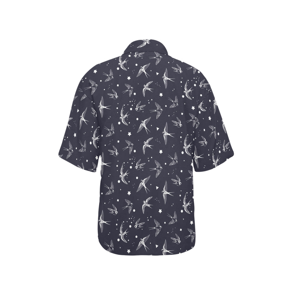 Swallow Pattern Print Design 02 Women's All Over Print Hawaiian Shirt