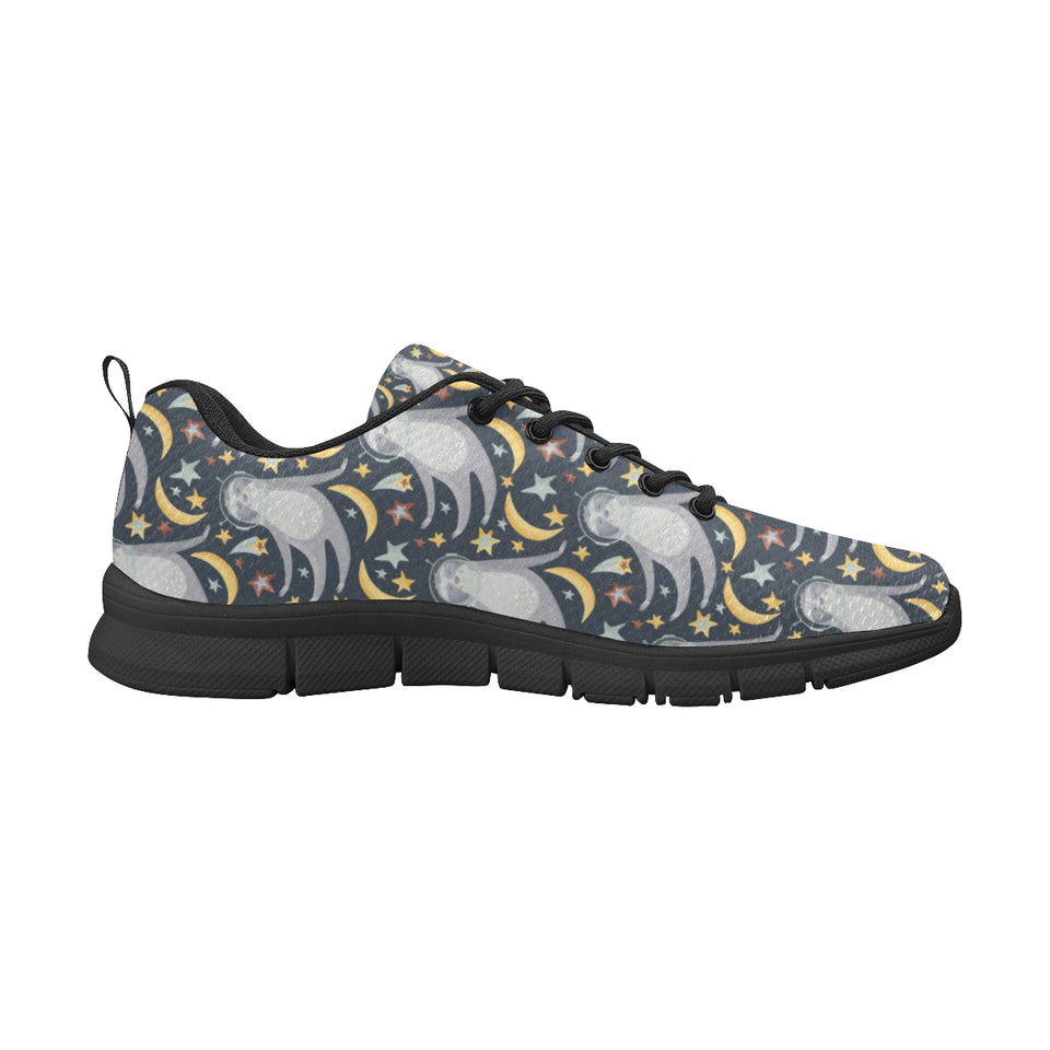 Sloth Astronaut Pattern Men's Sneakers Black