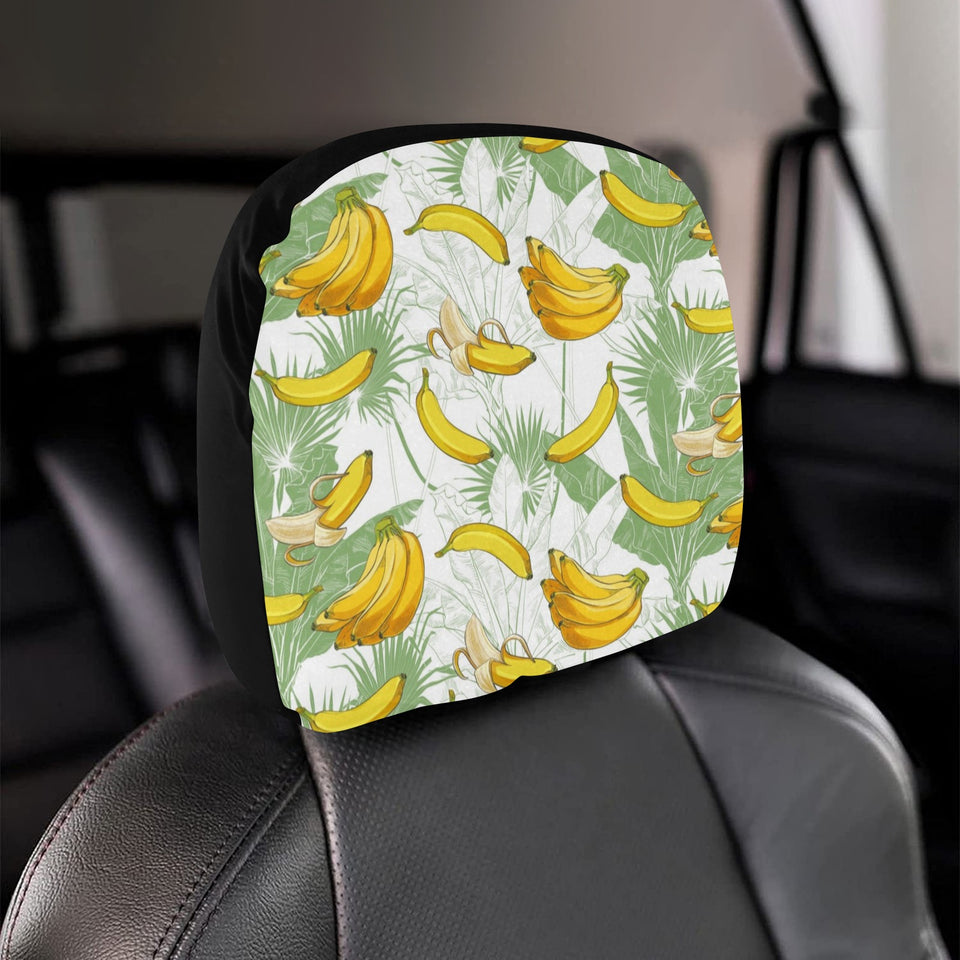 Banana Pattern Background Car Headrest Cover