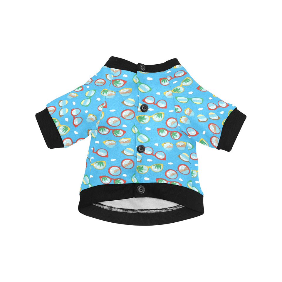 Sun Glasses Pattern Print Design 03 All Over Print Pet Dog Round Neck Fuzzy Shirt