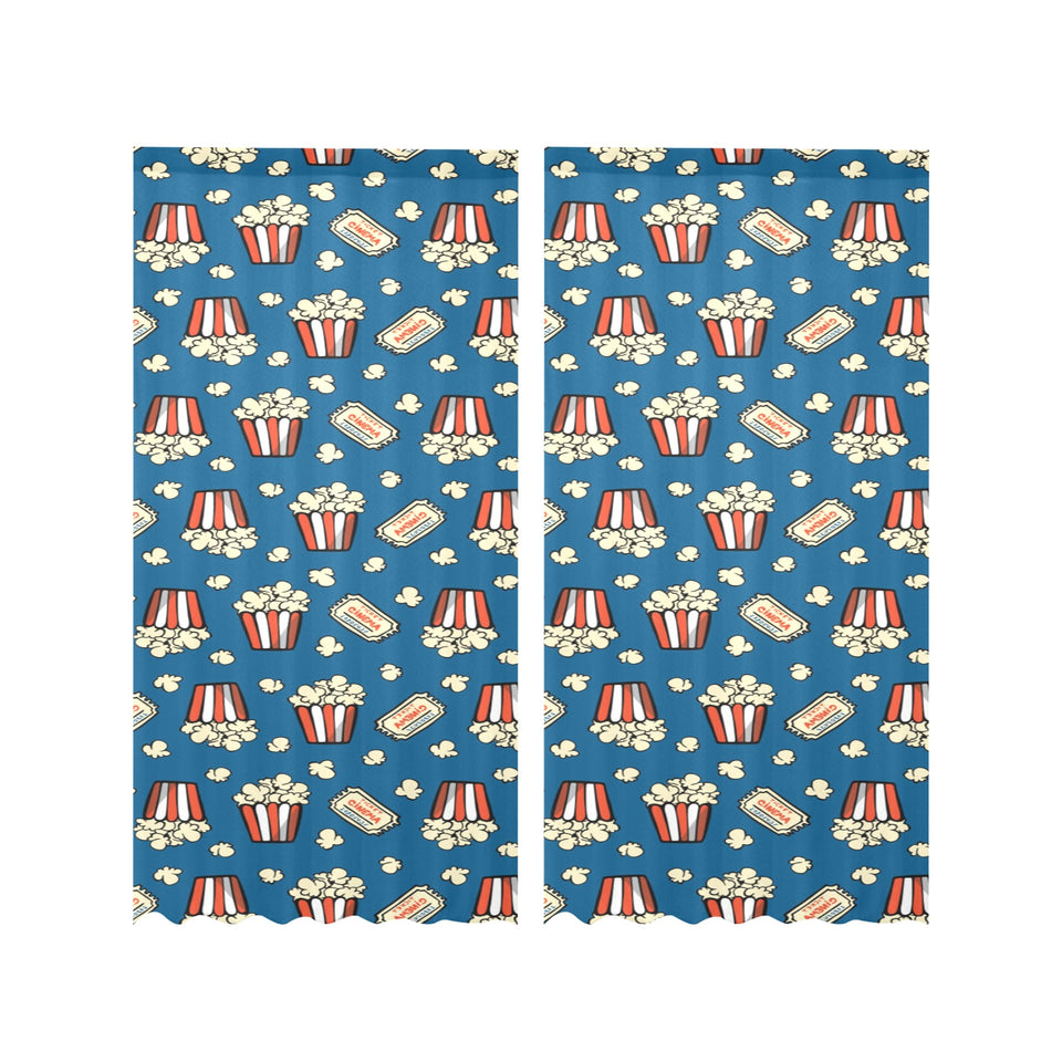 Popcorn Pattern Print Design 03 Gauze Curtain