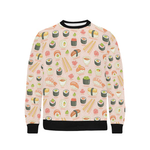 Sushi Pattern Background Men's Crew Neck Sweatshirt