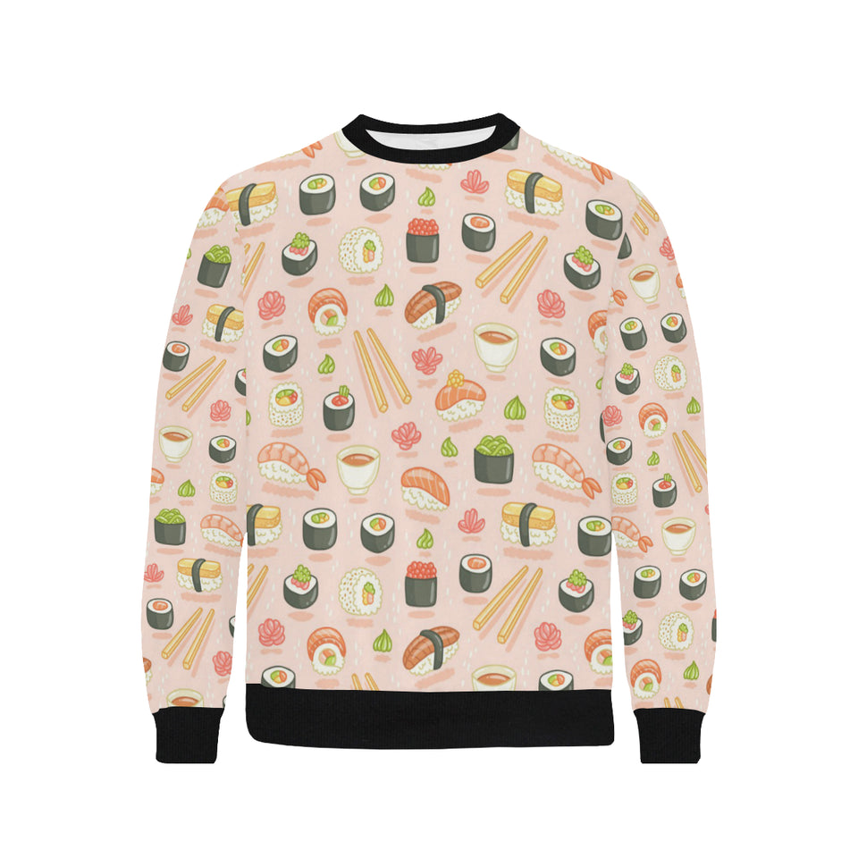 Sushi Pattern Background Men's Crew Neck Sweatshirt