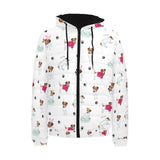 Jack Russel Pattern Print Design 03 Men's Padded Hooded Jacket(ModelH42)