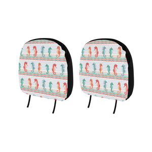 Seahorse Pattern Theme Car Headrest Cover