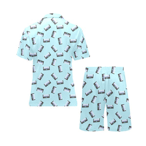 Piano Pattern Print Design 05 Men's V-Neck Short Pajama Set