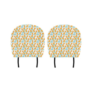 Giraffe Pattern Print Design 05 Car Headrest Cover