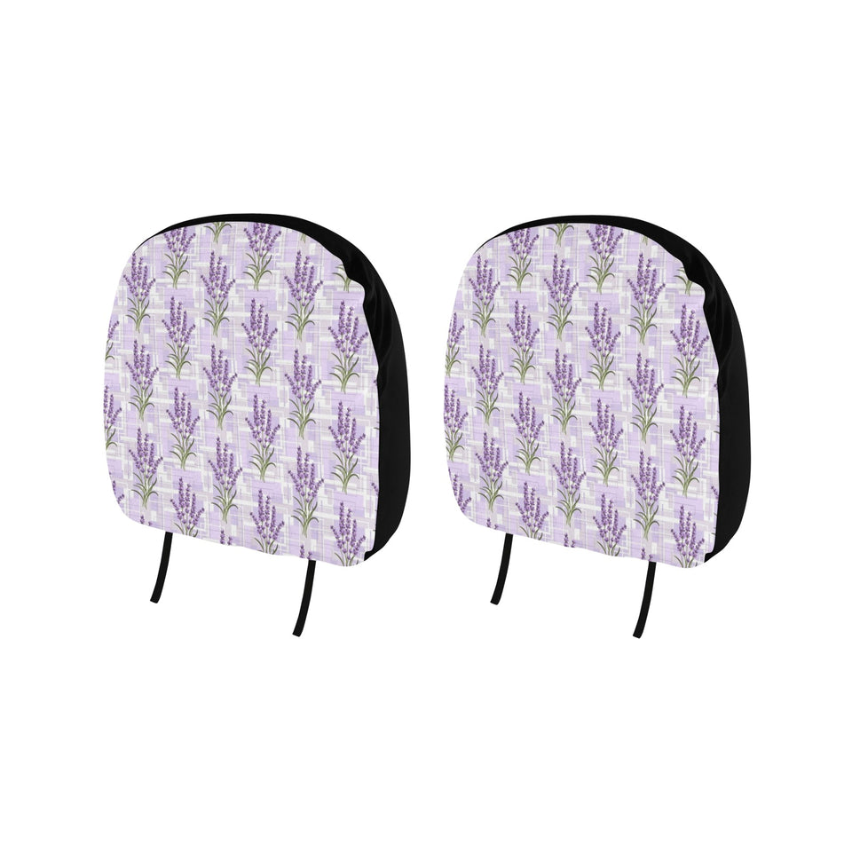 Lavender Pattern Theme Car Headrest Cover