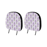 Lavender Pattern Theme Car Headrest Cover