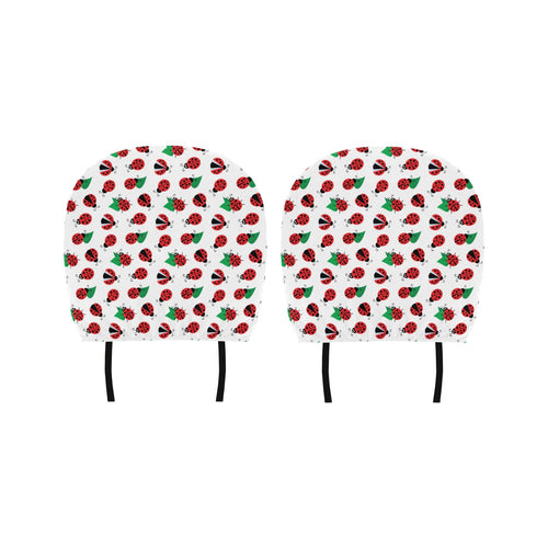 Ladybug Pattern Print Design 01 Car Headrest Cover