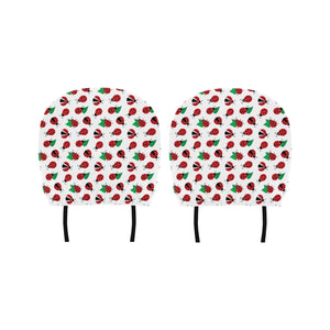 Ladybug Pattern Print Design 01 Car Headrest Cover